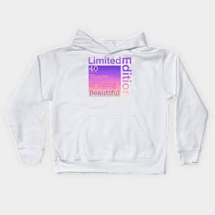 40 Year Old Gift Gradient Limited Edition 40th Retro Birthday Kids Hoodie